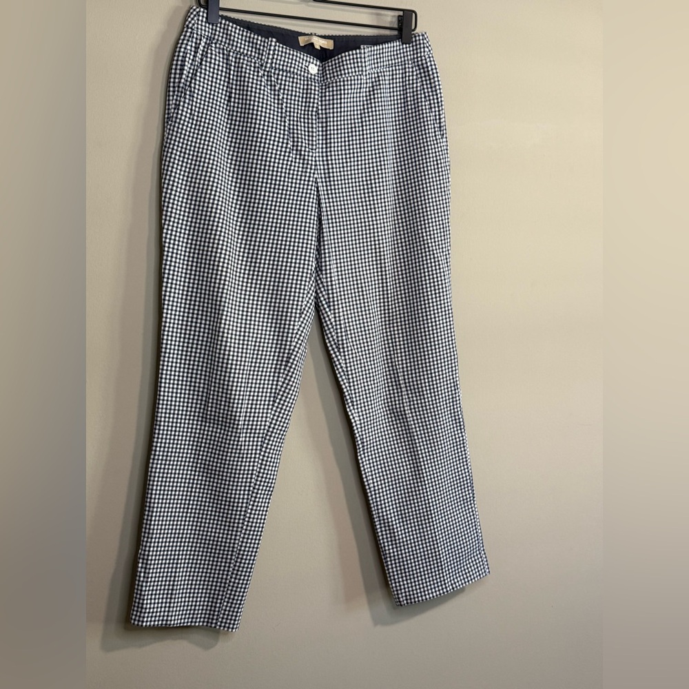 Michael Kors Italy Navy Gingham Check pants size 6